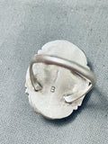 Tigers Eye Double Shank Vintage Native American Navajo Signed Betty Smith Sterling Silver Ring