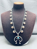 Womens Vintage Native American Navajo Turquoise Sterling Silver Squash Blossom Necklace-Nativo Arts