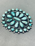 Superb Vintage Native American Navajo Turquoise Sterling Silver Pin-Nativo Arts