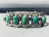 One Of The Finest Vintage Native American Navajo Cerrillos Turquoise Sterling Silver Bracelet-Nativo Arts