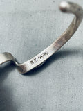 Vintage Native American Zuni Signed Rob Eustace Royston Turquoise Sterling Silver Bracelet-Nativo Arts
