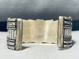 Traditional Heavy 53 Gram Vintage Native American Navajo Sterling Silver Bracelet-Nativo Arts