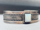 Amazing Vintage Native American Navajo Opal Sterling Silver Stamped Bracelet Cuff-Nativo Arts