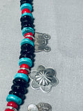 Cowboy Boot And Animal Vintage Native American Navajo Turquoise Sterling Silver Bead Necklace-Nativo Arts