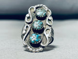 Unrivaled Vintage Native American Navajo Turquoise Chip Inlay Sterling Silver Ring-Nativo Arts