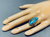 Marie Etcitty Vintage Native American Navajo Bisbee Turquoise Sterling Silver Ring-Nativo Arts