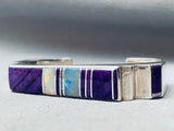 Douglas Signed Vintage Native American Navajo Sugilite Sterling Silver Inlay Bracelet-Nativo Arts