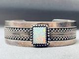 Amazing Vintage Native American Navajo Opal Sterling Silver Stamped Bracelet Cuff-Nativo Arts