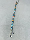 Exquisite Vintage Native American Zuni Turquoise Sterling Silver Link Bracelet-Nativo Arts