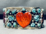 Heat Of Shell Vintage Native American Navajo Turquoise Sterling Silver Bracelet Cuff-Nativo Arts