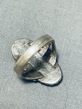 Unbelievable Vintage Native American Navajo Pilot Mountain Turquoise Sterling Silver Ring-Nativo Arts