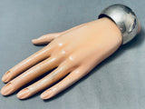 Elegant Vintage Native American Navajo Mirrored Sterling Silver Cuff Bracelet