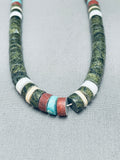 Rare Early Vintage Santo Domingo Serpentine Sterling Silver Necklace-Nativo Arts