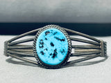 Amazing Vintage Native American Navajo Sleeping Beauty Turquoise Sterling Silver Bracelet-Nativo Arts
