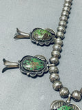 Particularly Rare Vintage Native American Navajo Damale Turquoise Sterling Silver Necklace-Nativo Arts