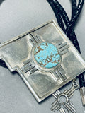 Rare Native American Navajo 8 Turquoise Sterling Silver New Mexico Bolo Tie-Nativo Arts