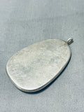 Radiant Vintage Native American Navajo Green Carico Lake Turquoise Sterling Silver Pendant-Nativo Arts