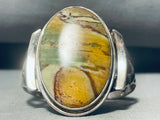 One Of The Most Unique Jasper Vintage Native American Navajo Sterling Silver Bracelet-Nativo Arts