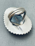 Les Nez Vintage Native American Navajo Spiderweb Turquoise Sterling Silver Ring-Nativo Arts