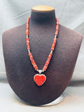 Heart Of Spiny Vintage Santo Domingo Sterling Silver Necklace-Nativo Arts