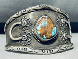 Horseshoe + Rare Turquoise Vintage Native American Navajo Sterling Silver Bracelet-Nativo Arts