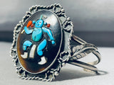 Koyemsi Important Vintage Native American Zuni Turquoise Sterling Silver Bracelet-Nativo Arts