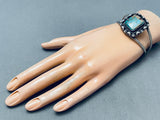 One Of The Coolest Vintage Native American Navajo Turquoise Inlay Sterling Silver Bracelet-Nativo Arts