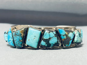 One Of The Best Vintage Native American Navajo Spiderweb Turquoise Sterling Silver Bracelet-Nativo Arts