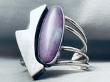 Most Unique Vintage Native American Navajo Charoite Sterling Silver Bracelet-Nativo Arts