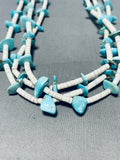 Native American Important Vintage Santo Domingo Turquoise Shell Necklace-Nativo Arts