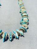 Native American Amazing Vintage Santo Domingo Kingman Turquoise, Shell Sterling Silver Necklace-Nativo Arts