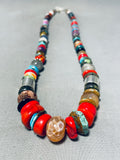 Rose Tommy Singer Native American Navajo Turquoise Coral Lapis Amethyst Sterling Silver Necklace-Nativo Arts