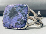 Violet Agate Very Rare Vintage Native American Navajo Sterling Silver Bracelet-Nativo Arts