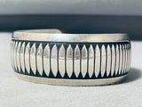 Signed Native American Navajo Sterling Silver Bracelet-Nativo Arts