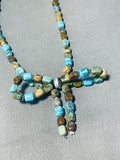 Bow Of Turquoise Native American Navajo Sterling Silver Necklace-Nativo Arts