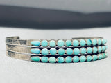 Early 1900's Vintage Native American Zuni Dishta Family Turquoise Sterling Silver Bracelet-Nativo Arts
