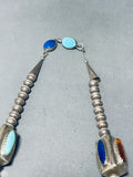 One Of The Finest Vintage Native American Navajo Turquoise Shell Sterling Silver Necklace-Nativo Arts