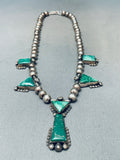 One Of The Best Ever Vintage Native American Navajo Cerrillos Turquoise Sterling Silver Necklace-Nativo Arts