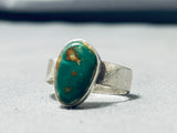 Signed Vintage Native American Navajo Damale Turquoise Sterling Silver Ring-Nativo Arts