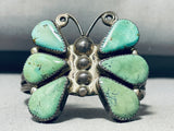 Tears Of Joy Turquoise Vintage Native American Navajo Butterfly Sterling Silver Bracelet-Nativo Arts
