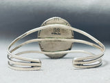 Intricate Pueblo Southwest Vintage Sterling Silver Turquoise Bracelet-Nativo Arts