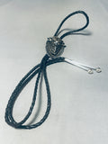 Cowhead Crazy!! Vintage Native American Navajo Sterling Silver Bolo Tie Old-Nativo Arts