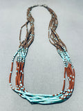Native American Oh The Intricacy Vintage Santo Domingo Turquoise Heishi Sterling Silver Necklace-Nativo Arts