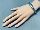 Important Chee Family Vintage Native American Navajo Turquoise Inlay Sterling Silver Bracelet-Nativo Arts