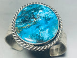 Breathtaking Native American Navajo Pilot Mountain Turquoise Sterling Silver Bracelet-Nativo Arts