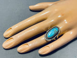 Authentic Vintage Native American Navajo Red Mountain Turquoise Sterling Silver Ring-Nativo Arts