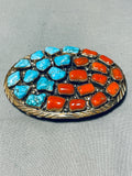 Chunky Stones!! Vintage Native American Navajo Sterling Silver Turquoise Buckle-Nativo Arts