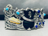 Pottery Lovevintage Sterling Silver Turquoise Lapis Bracelet Cuff-Nativo Arts