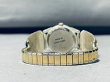 Native American Shay Signed Vintage Navajo Gold Sterling Silver Onyx Watch Bracelet-Nativo Arts