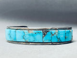 5.5 Inch Wrist Vintage Native American Navajo Spiderweb Turquoise Sterling Silver Bracelet-Nativo Arts